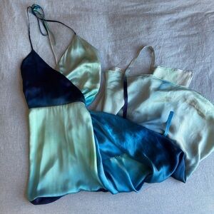 Silky Ombre Mirae Blue-Green Dress